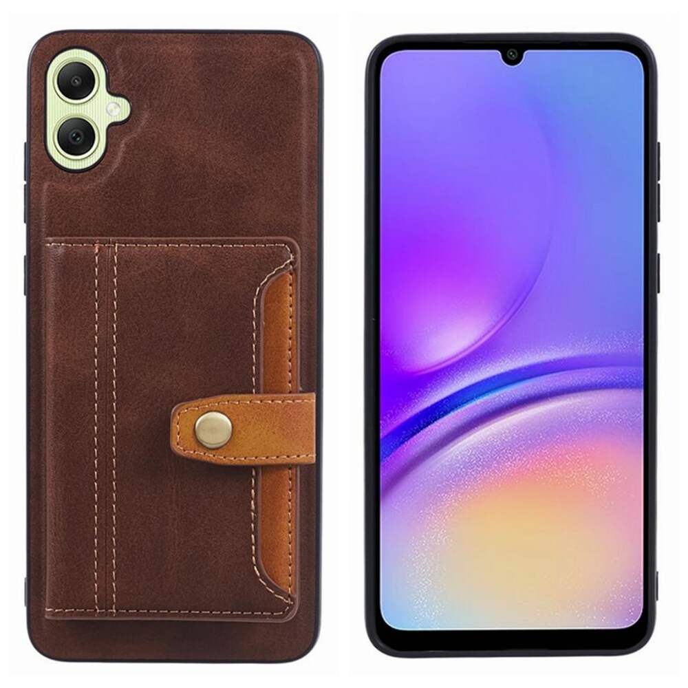 Samsung Galaxy A05 Case Made With Calfskin PU Leather and TPU - Brown