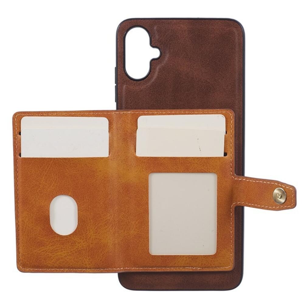 Samsung Galaxy A05 Case Made With Calfskin PU Leather and TPU - Brown