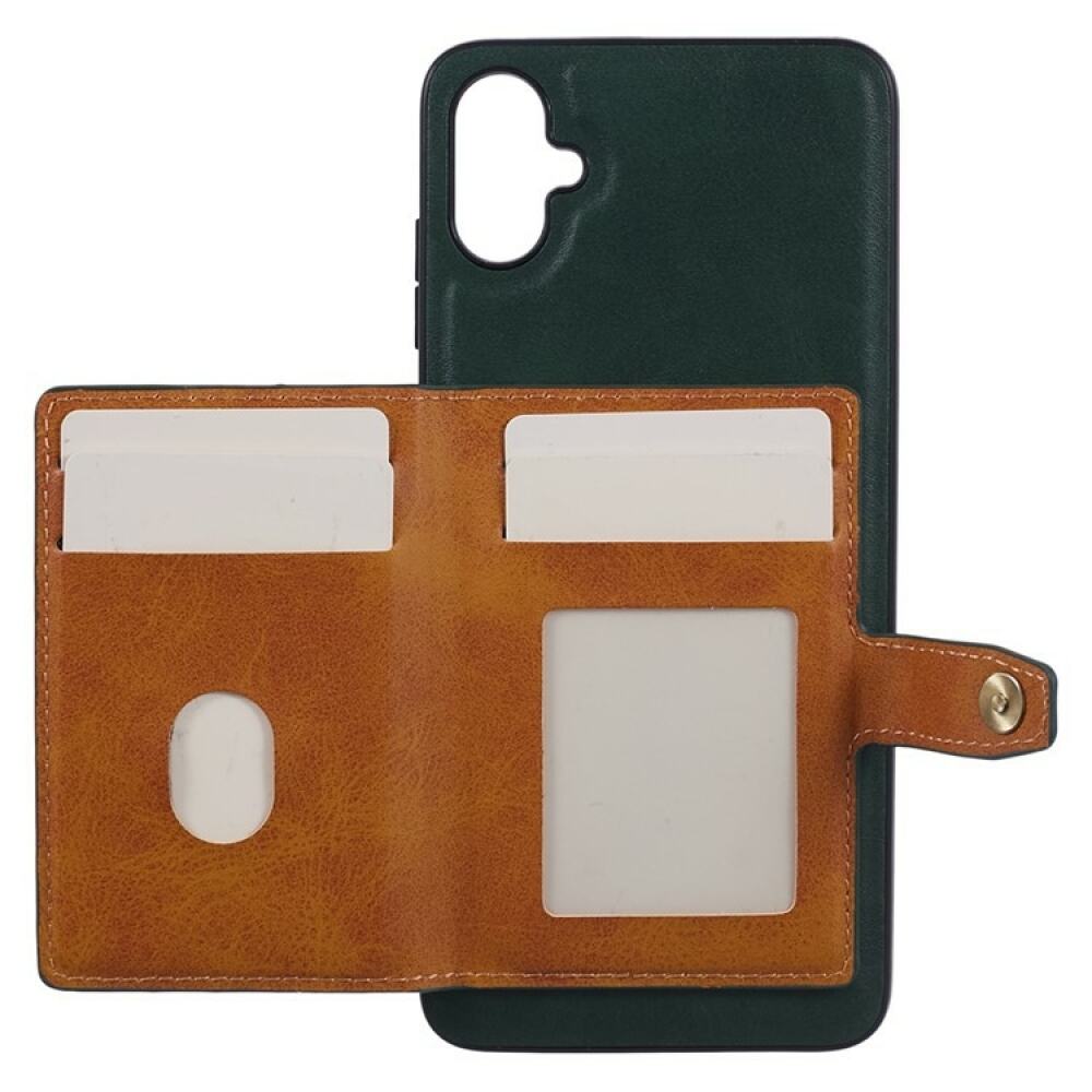 Samsung Galaxy A05 Case Made With Calfskin PU Leather and TPU - Green