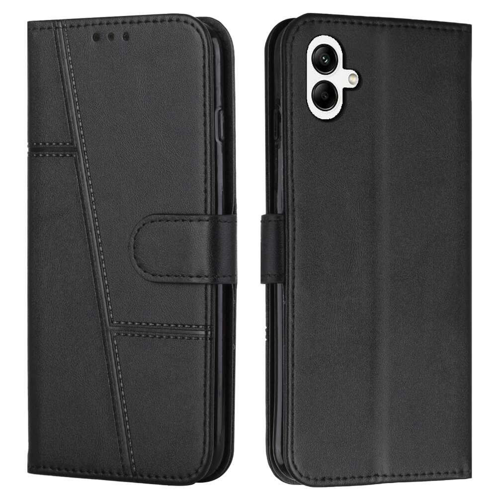 Samsung Galaxy A05 Case Stitching Calf Texture PU Leather - Black