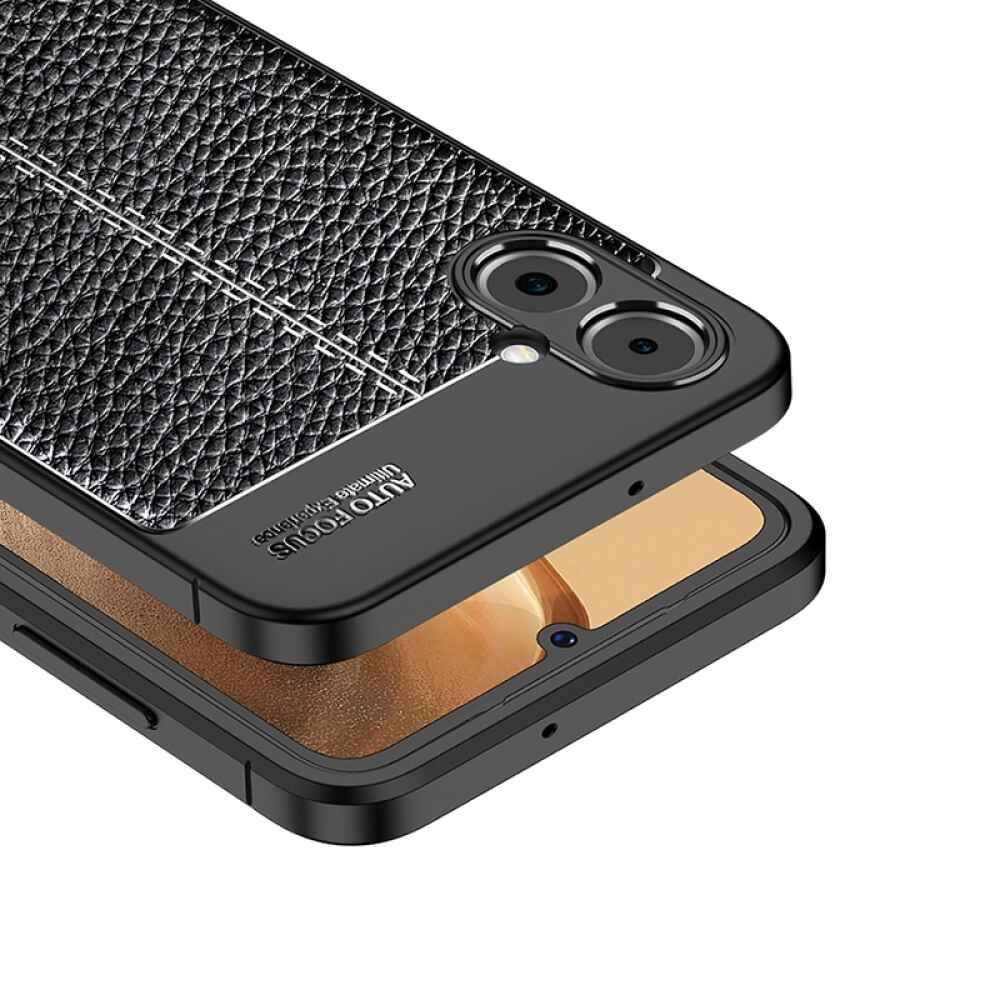 Samsung Galaxy A05 Case With Litchi Texture Shockproof TPU - Black