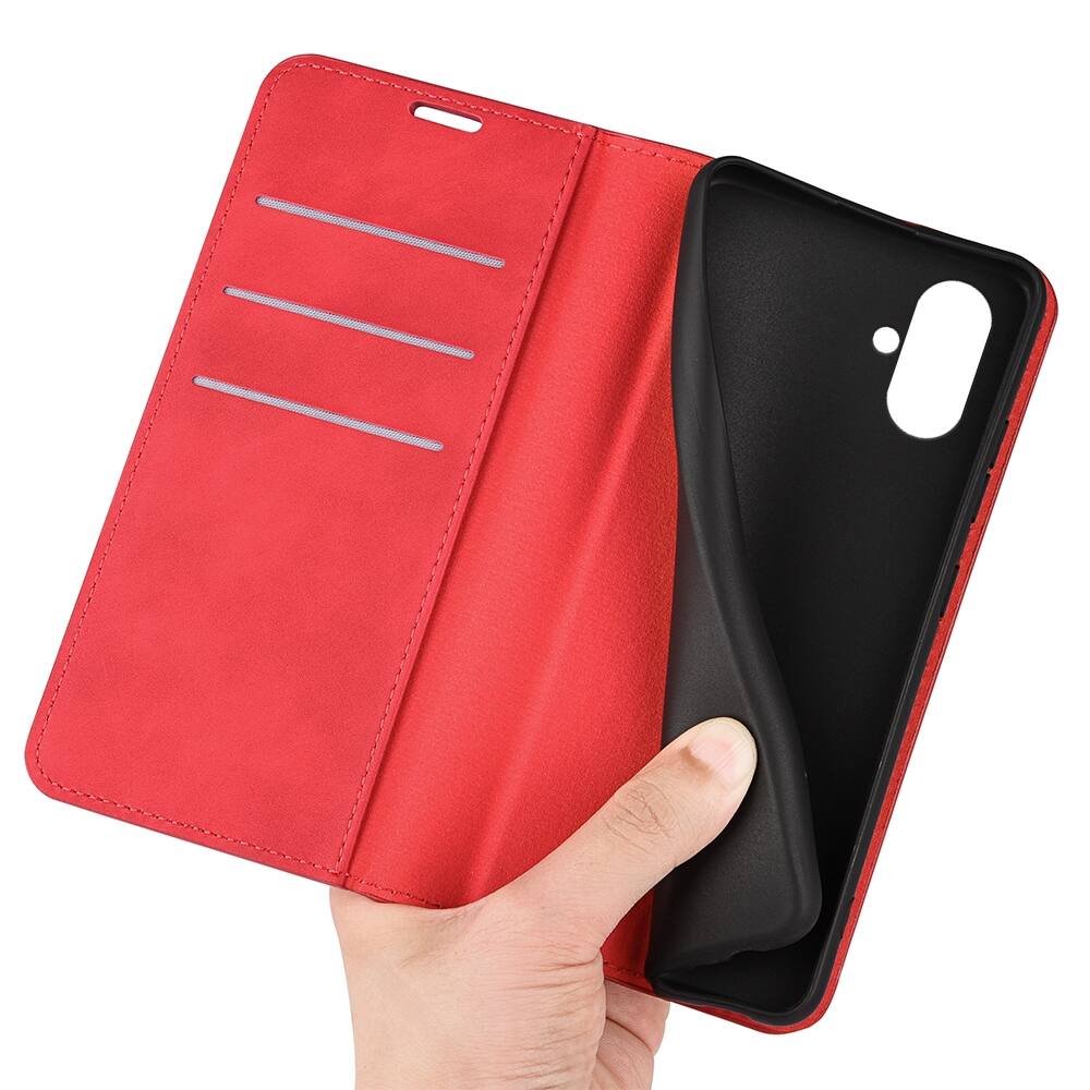 Samsung Galaxy A05 Case With Retro-Skin Magnetic Suction - Red