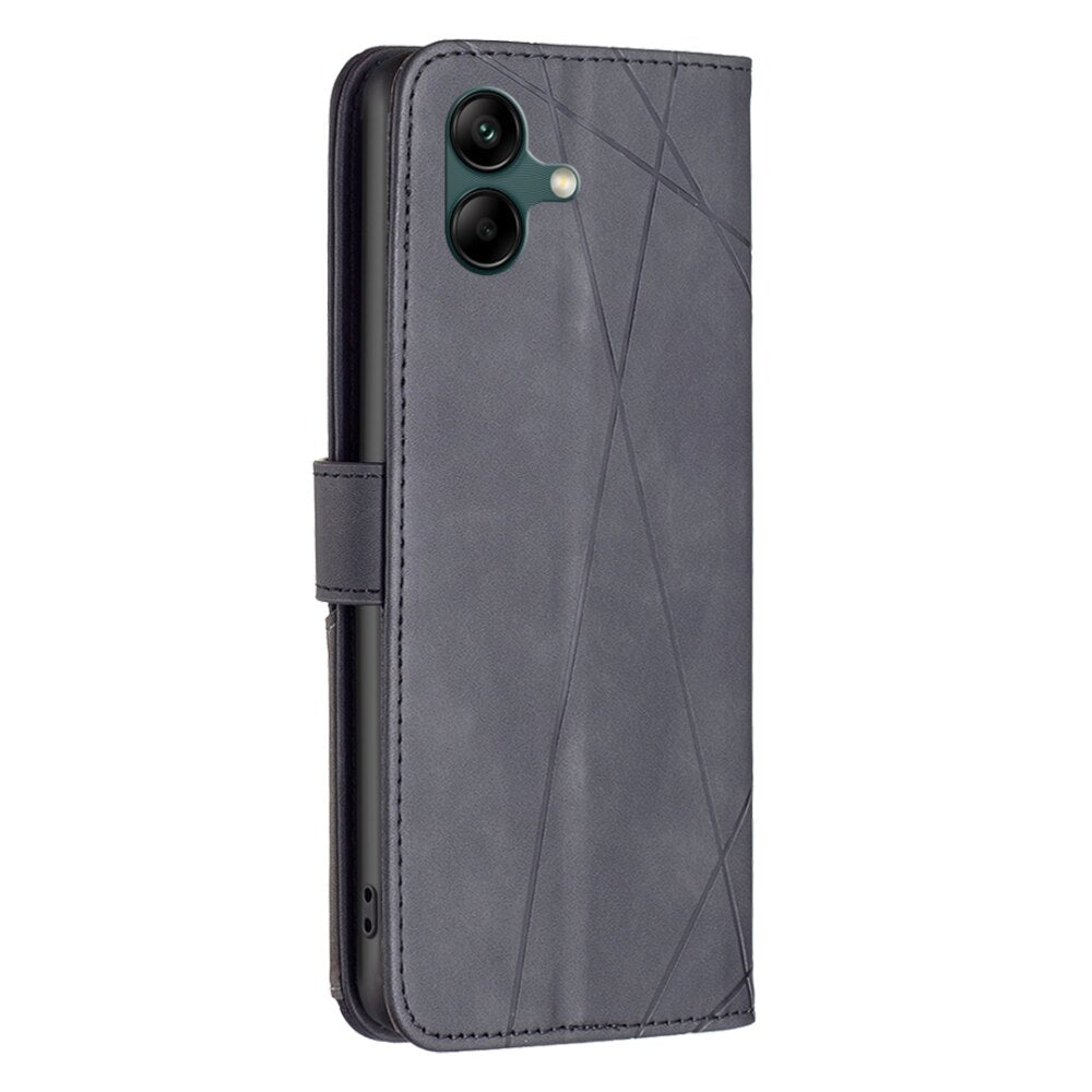 Samsung Galaxy A05 Case With Rhombus Texture PU Leather - Black