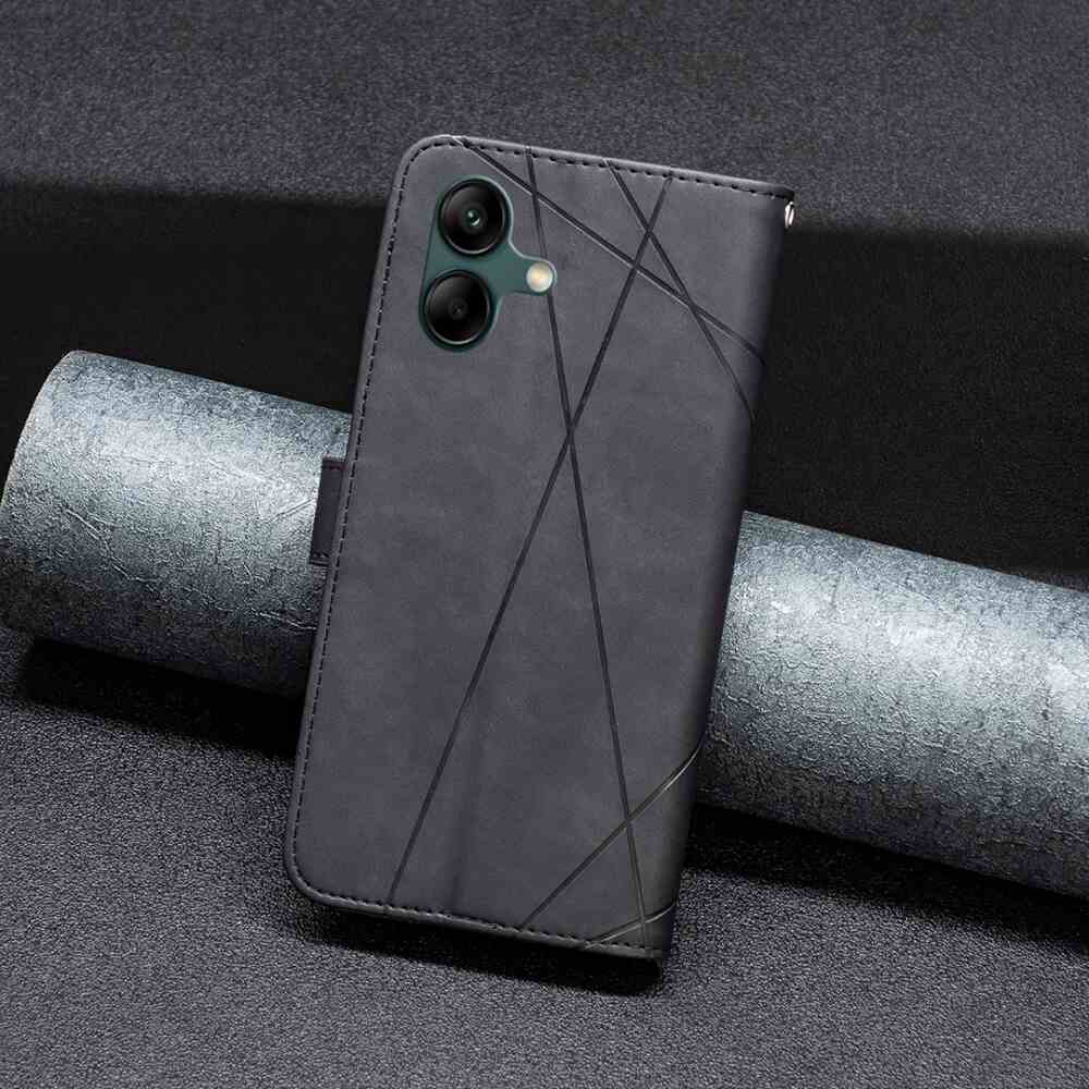 Samsung Galaxy A05 Case With Rhombus Texture PU Leather - Black