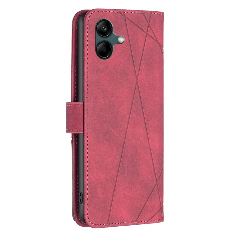 Samsung Galaxy A05 Case With Rhombus Texture PU Leather - Red