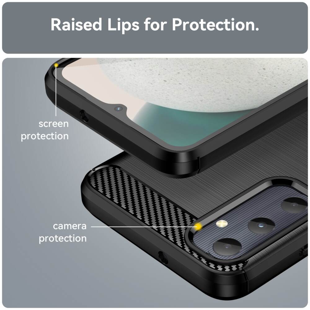 Samsung Galaxy A05s Case With Brushed Texture Carbon Fiber TPU - Black