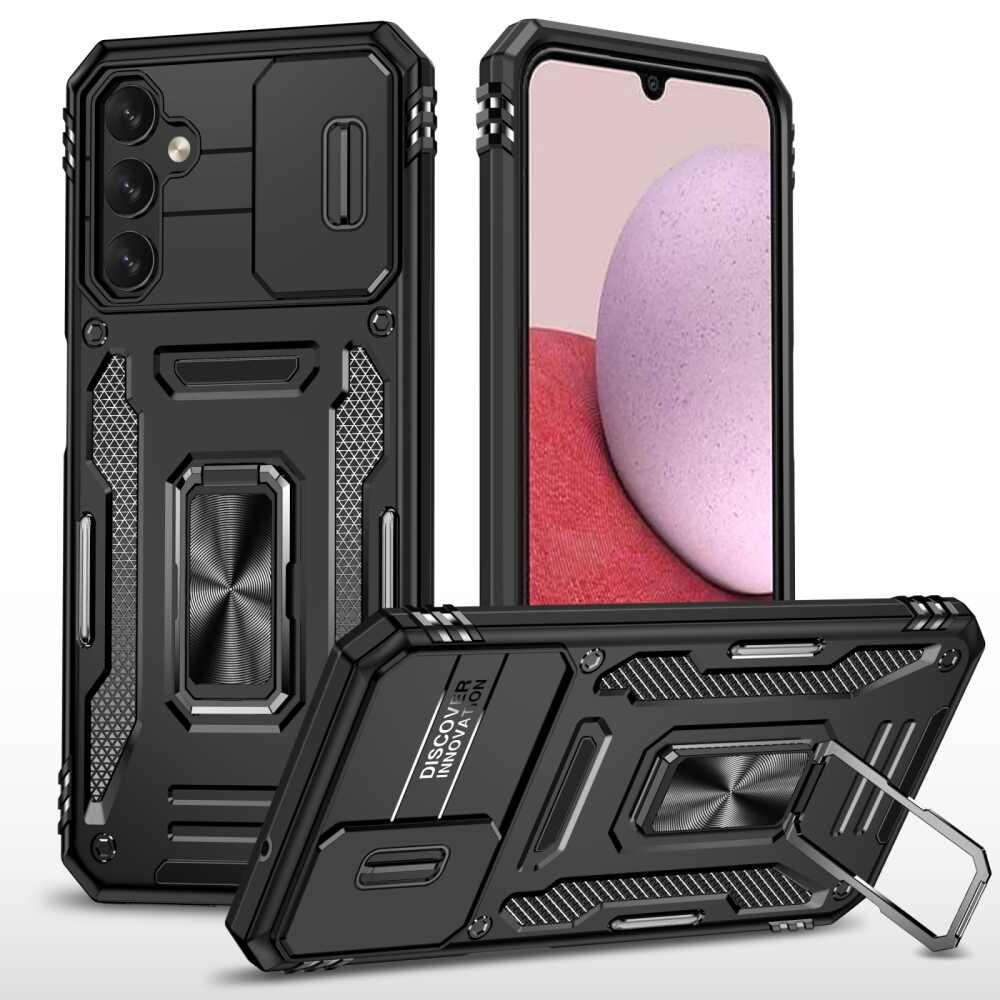 Samsung Galaxy A05s Case With Camera Shield and Ring Holder - Black