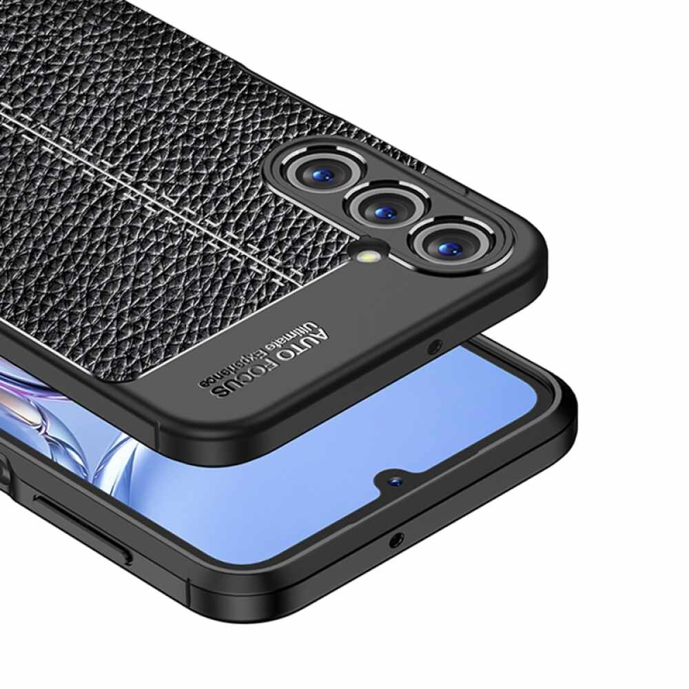Samsung Galaxy A05s Case With Litchi Texture Shockproof TPU - Black