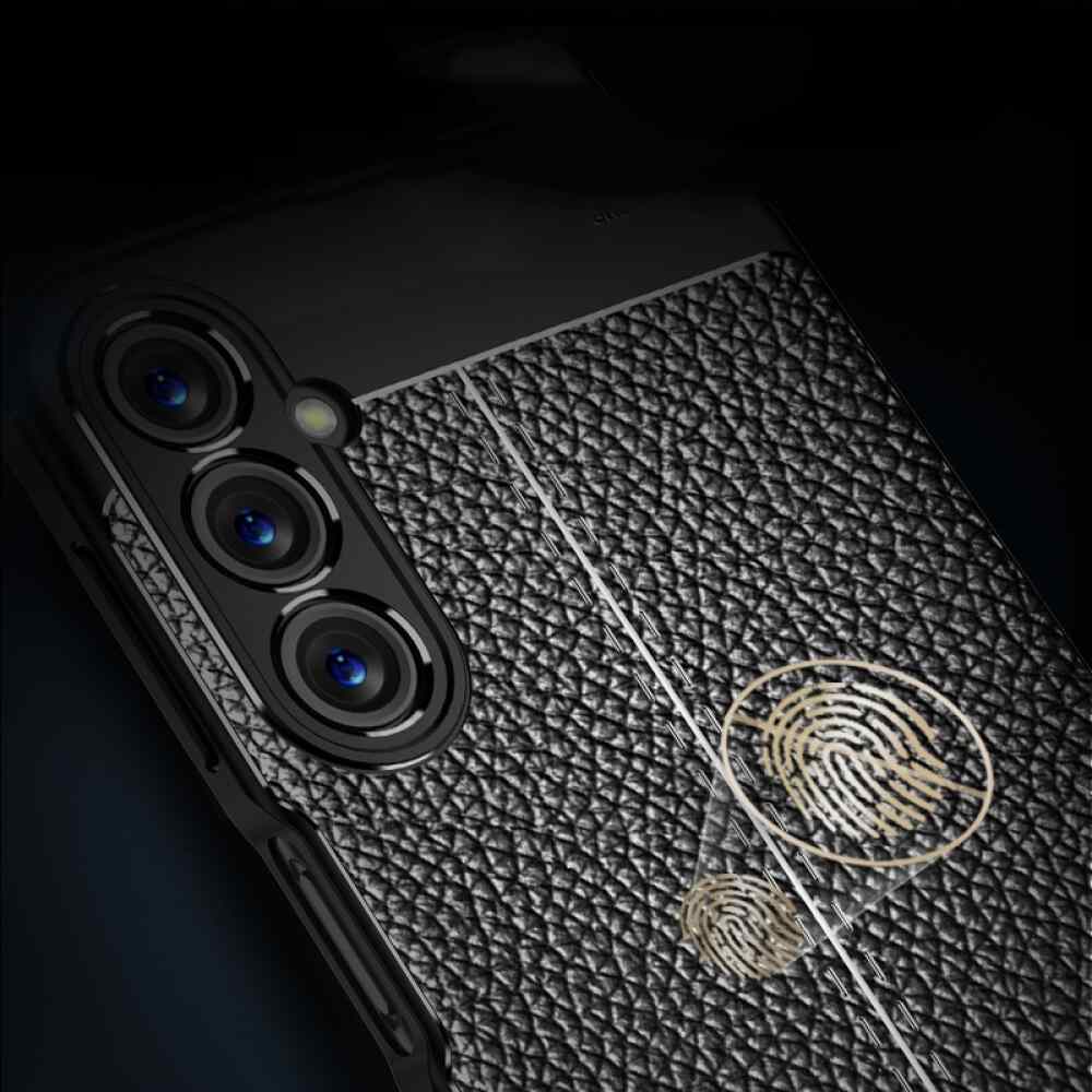 Samsung Galaxy A05s Case With Litchi Texture Shockproof TPU - Black