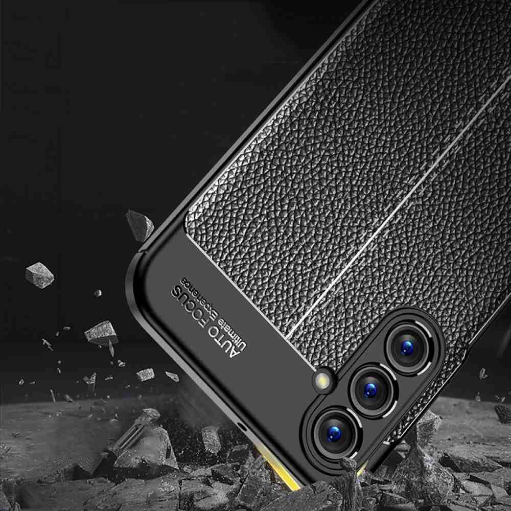 Samsung Galaxy A05s Case With Litchi Texture Shockproof TPU - Black
