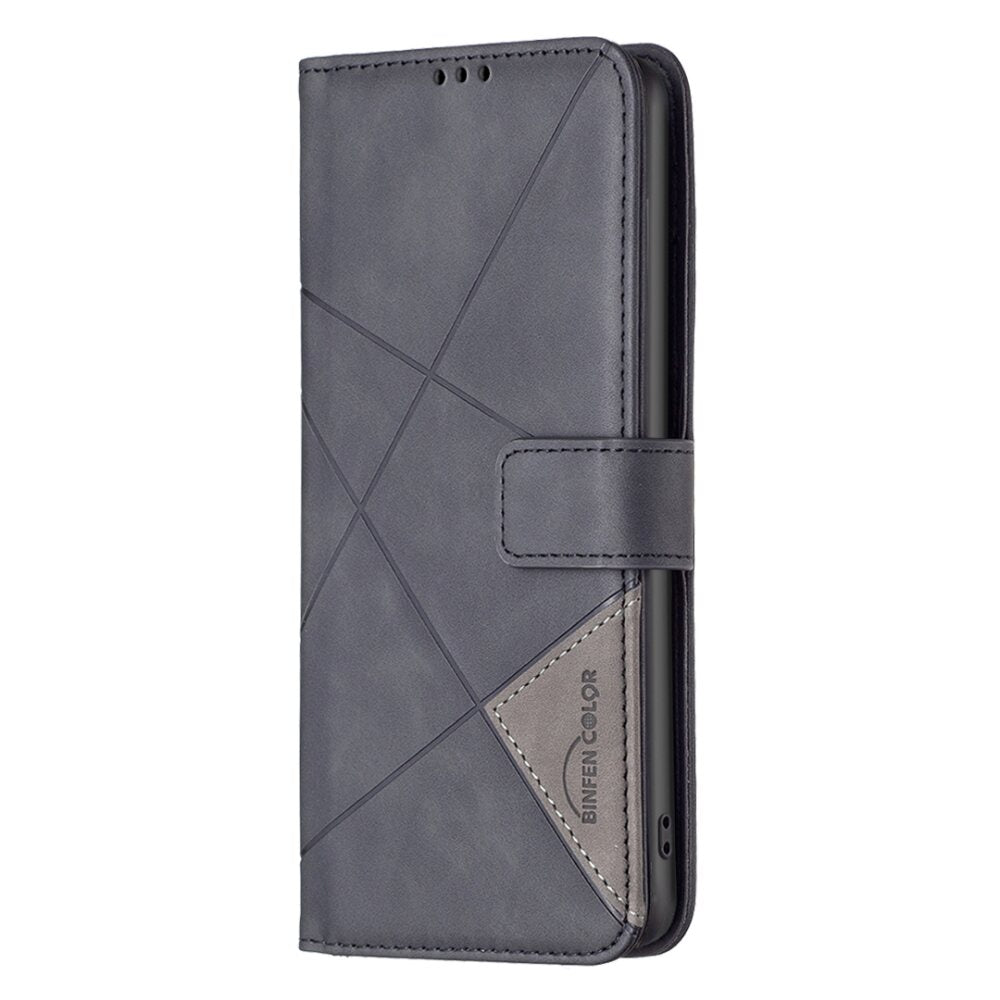 Samsung Galaxy A05s Case With Rhombus Texture PU Leather - Black