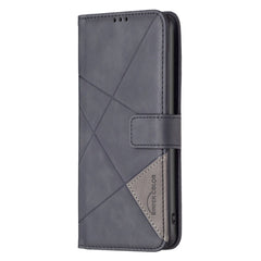 Samsung Galaxy A05s Case With Rhombus Texture PU Leather - Black