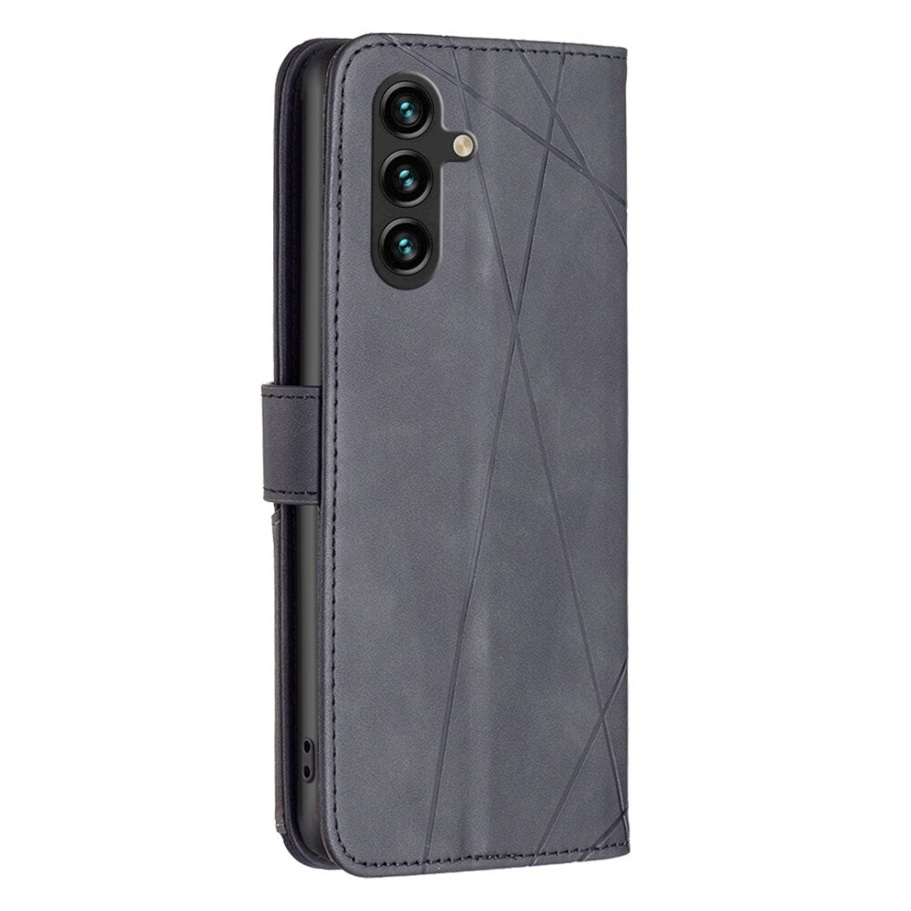 Samsung Galaxy A05s Case With Rhombus Texture PU Leather - Black