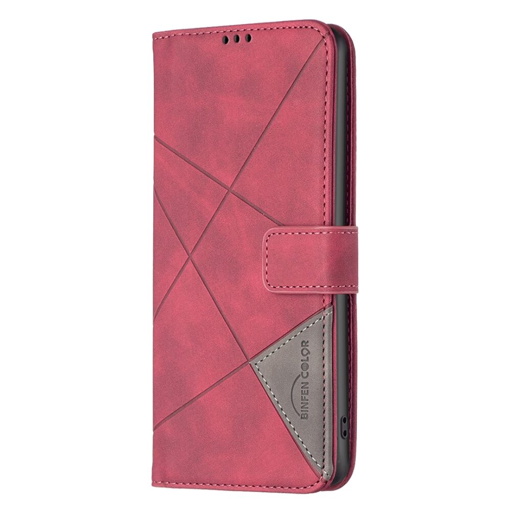 Samsung Galaxy A05s Case With Rhombus Texture PU Leather - Red