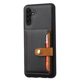 Samsung Galaxy A14 5G Case Calfskin Texture with 5 Card Slots - Black