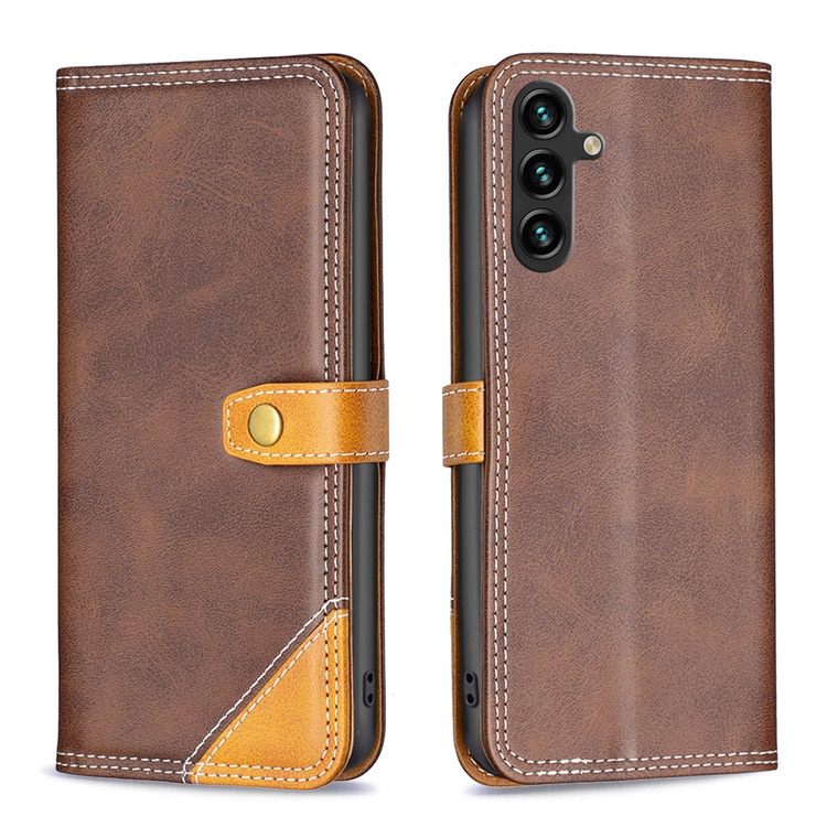 Samsung Galaxy A14 5G Case Double Sewing Thread - Brown