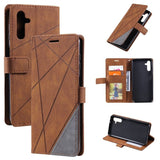 Samsung Galaxy A14 5G Case Skin Feel Splicing PU Leather - Brown