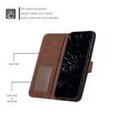 Samsung Galaxy A14 5G Case Stitching Calf Texture Secure Wallet - Dark Brown