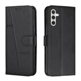 Samsung Galaxy A14 5G Case Stitching Calf Texture Secure Wallet - Black