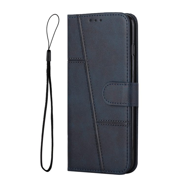 Samsung Galaxy A14 5G Case Stitching Calf Texture Secure Wallet - Black