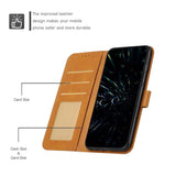 Samsung Galaxy A14 5G Case Stitching Calf Texture Secure Wallet - Brown