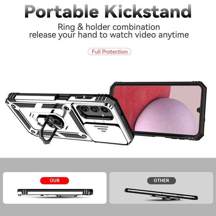 Samsung Galaxy A14 5G Case With Camera Shield Cover - Silver