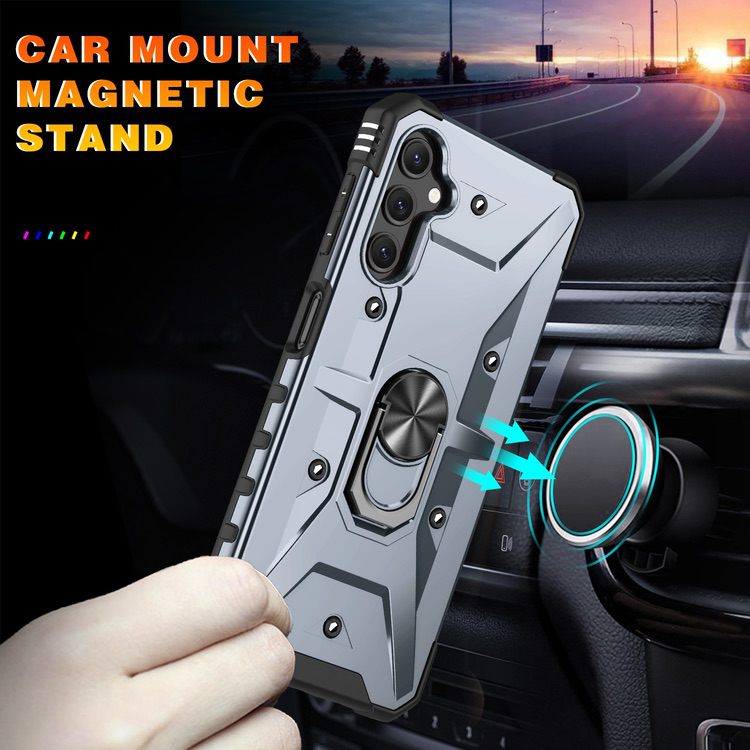 Samsung Galaxy A14 5G Case with Metal Ring Holder - Grey