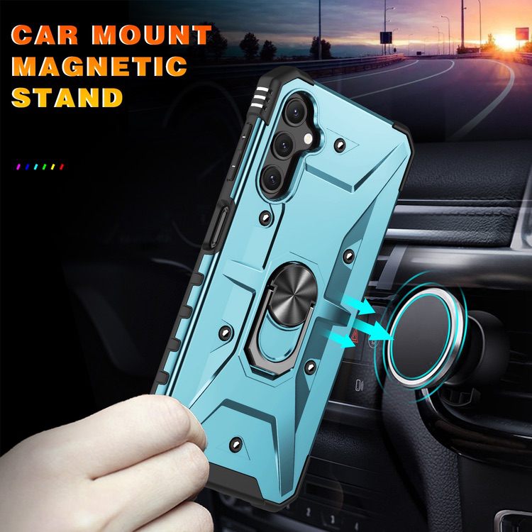 Samsung Galaxy A14 5G Case with Metal Ring Holder - Light Blue