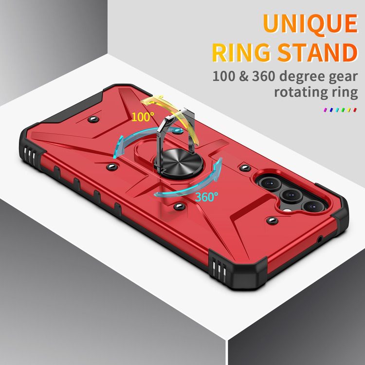 Samsung Galaxy A14 5G Case with Metal Ring Holder - Red