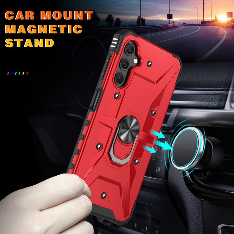 Samsung Galaxy A14 5G Case with Metal Ring Holder - Red