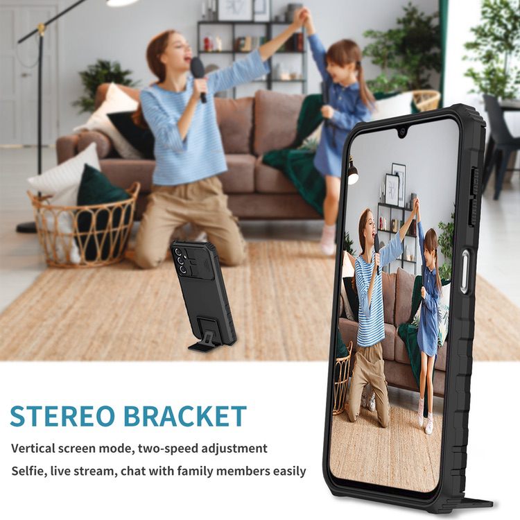 Samsung Galaxy A14 5G Case With Stereoscopic Holder - Black