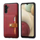 Samsung Galaxy A15 5G Case Calfskin Card Slot PU Leather - Red
