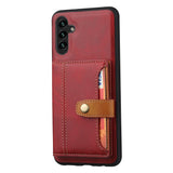 Samsung Galaxy A15 5G Case Calfskin Card Slot PU Leather - Red