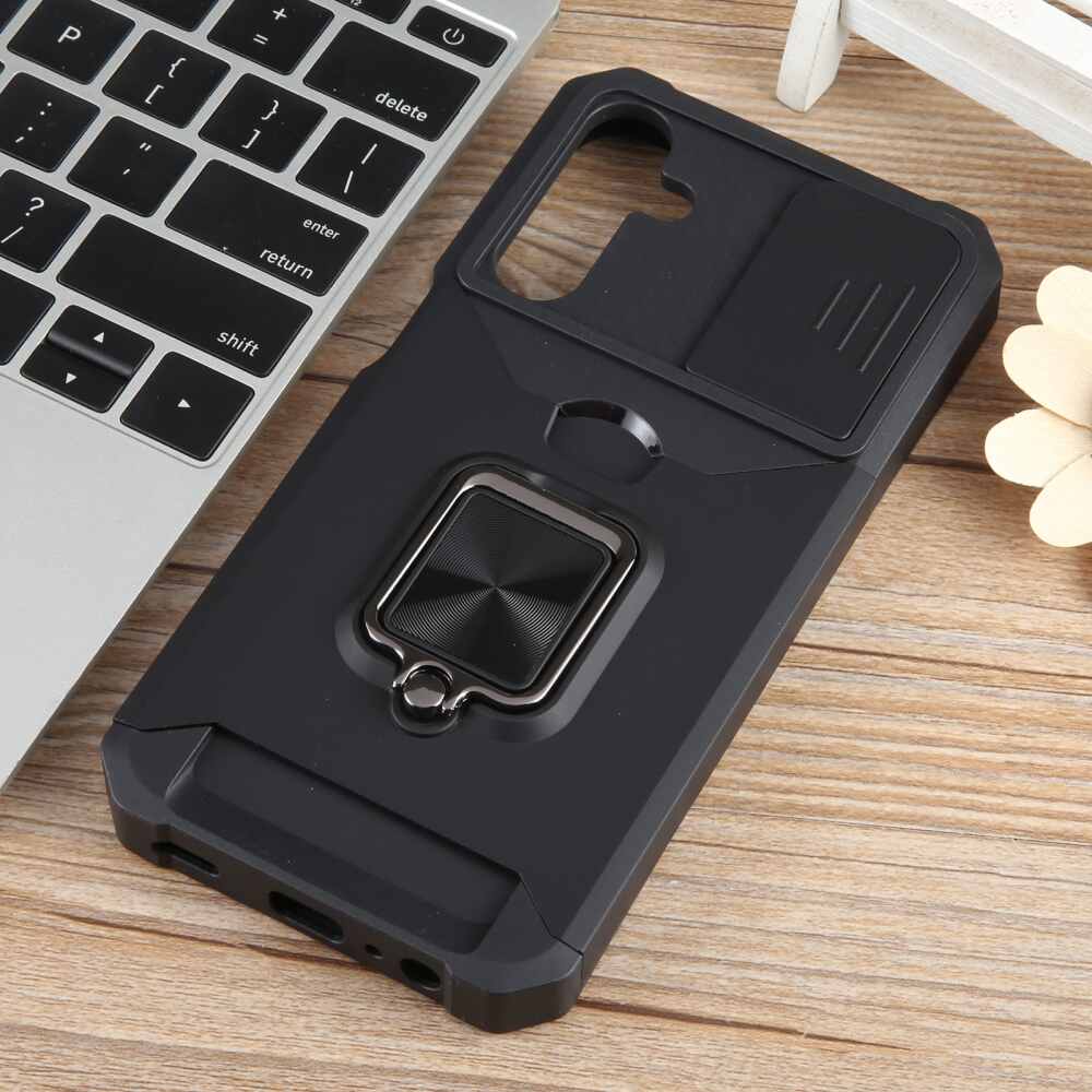 Samsung Galaxy A15 5G Case Camera Shield and Card Slot - Black