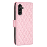 Samsung Galaxy A15 5G Case Diamond Lattice Wallet - Pink