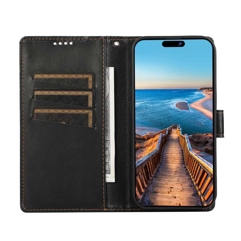 Samsung Galaxy A15 5G Case Genuine Leather Texture - Black