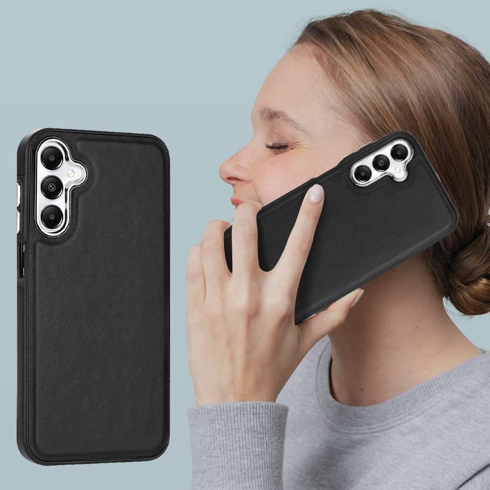 Samsung Galaxy A15 5G Case Protective Leather Texture - Black
