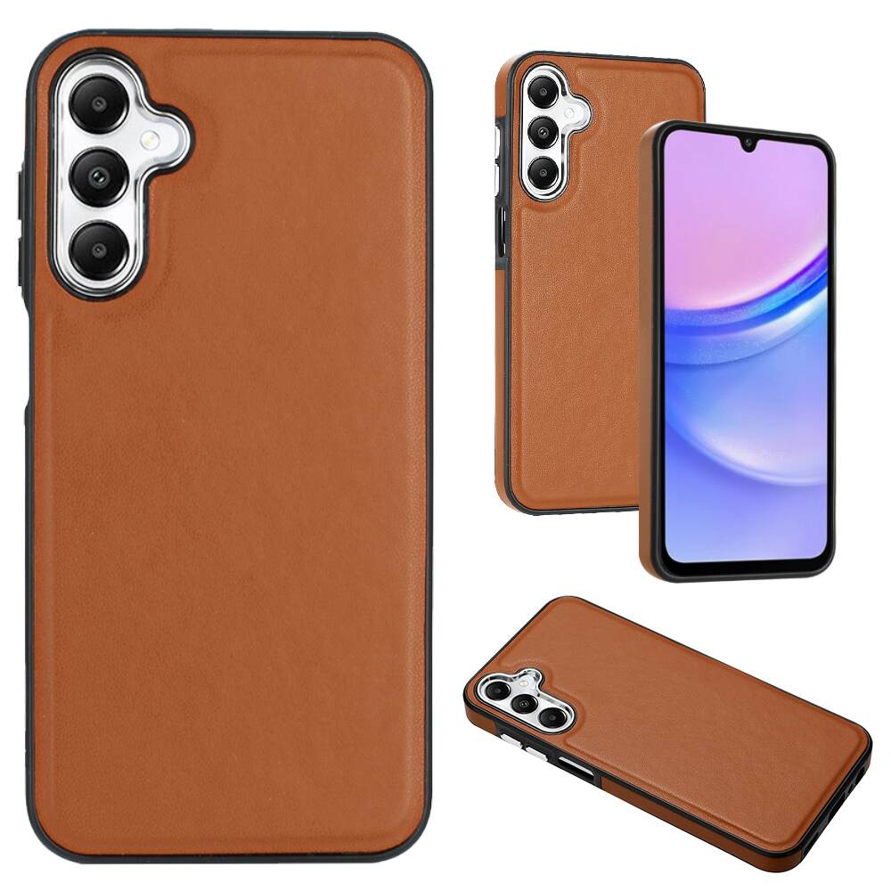 Samsung Galaxy A15 5G Case Protective Leather Texture - Brown