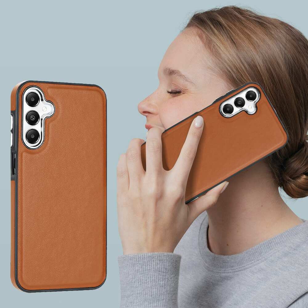 Samsung Galaxy A15 5G Case Protective Leather Texture - Brown