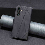Samsung Galaxy A15 5G Case Rhombus Texture Leather - Black