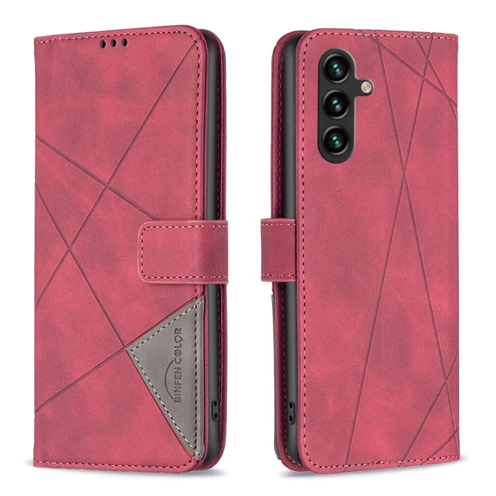 Samsung Galaxy A15 5G Case Rhombus Texture Leather - Red
