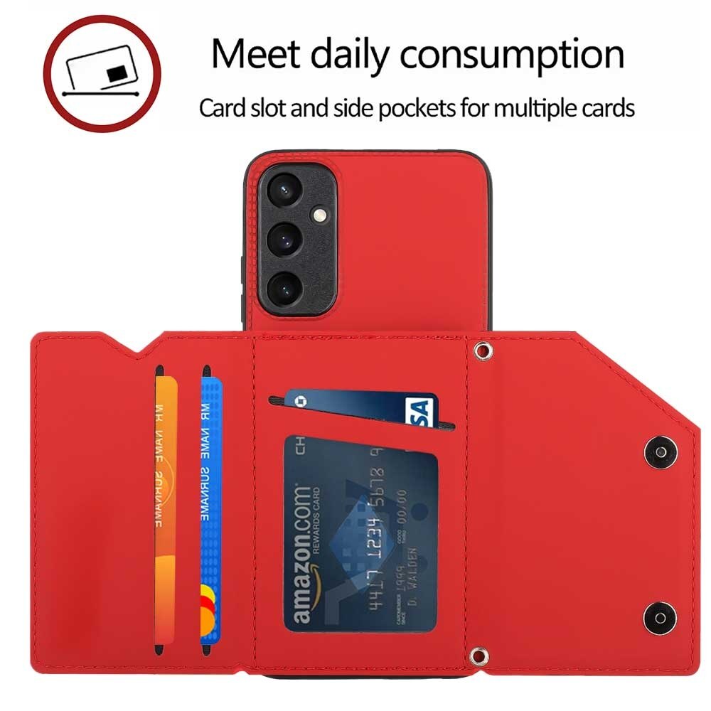 Samsung Galaxy A15 5G Case Skin Feel Card Slot - Red
