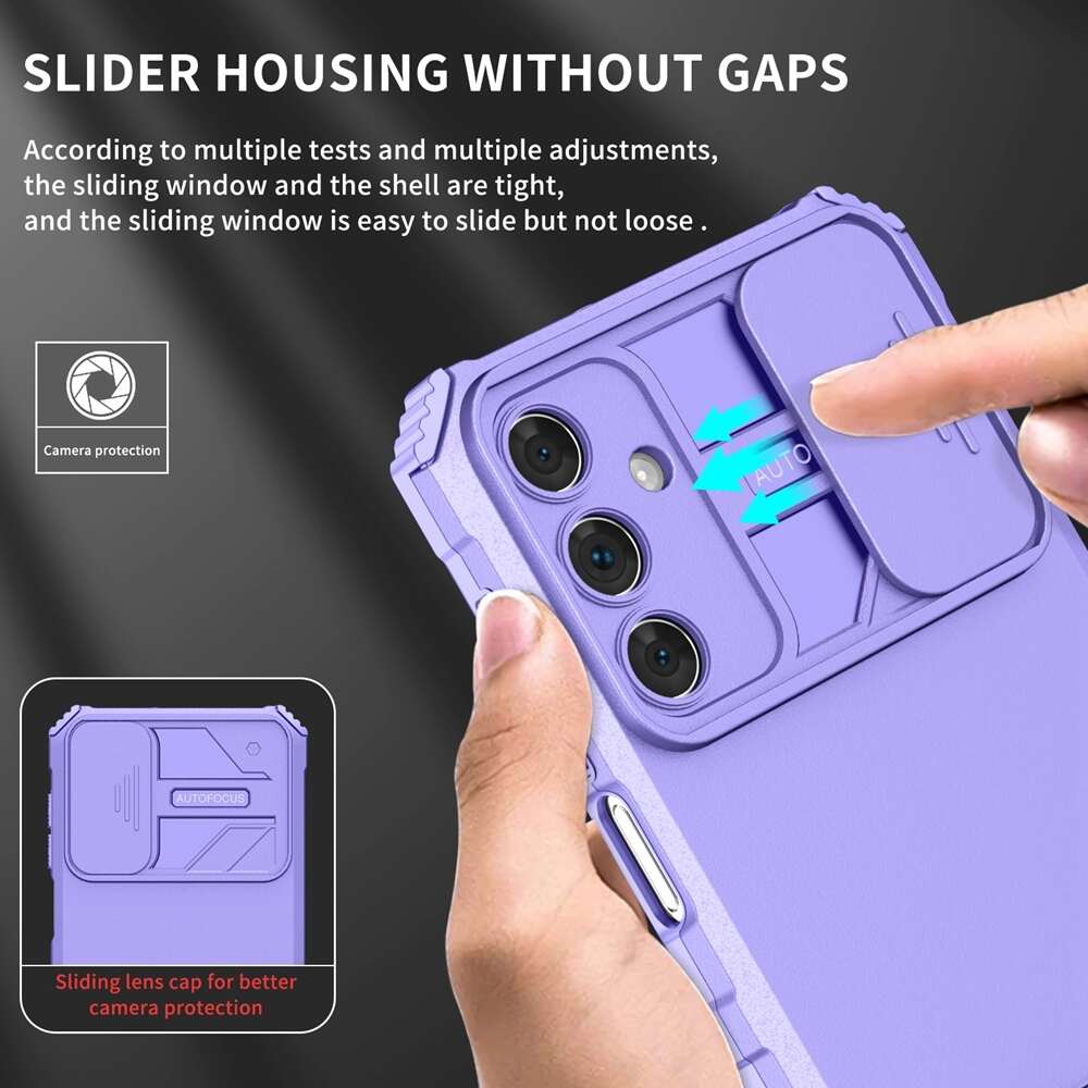 Samsung Galaxy A15 5G Case Sliding Camshield Armor - Purple