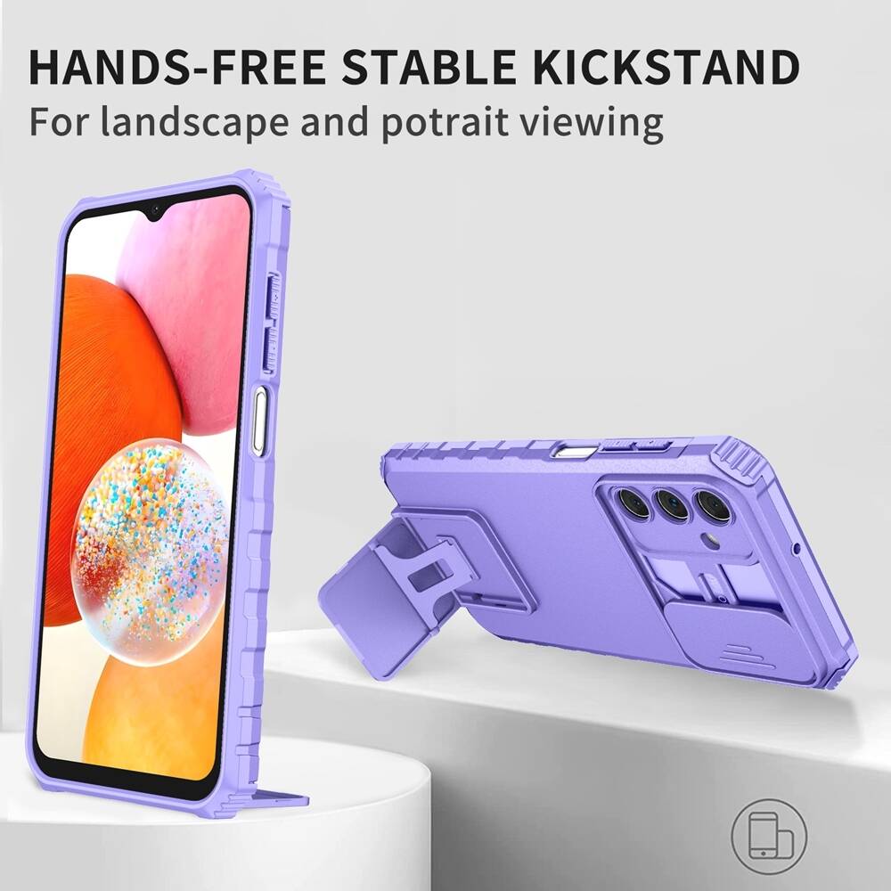 Samsung Galaxy A15 5G Case Sliding Camshield Armor - Purple