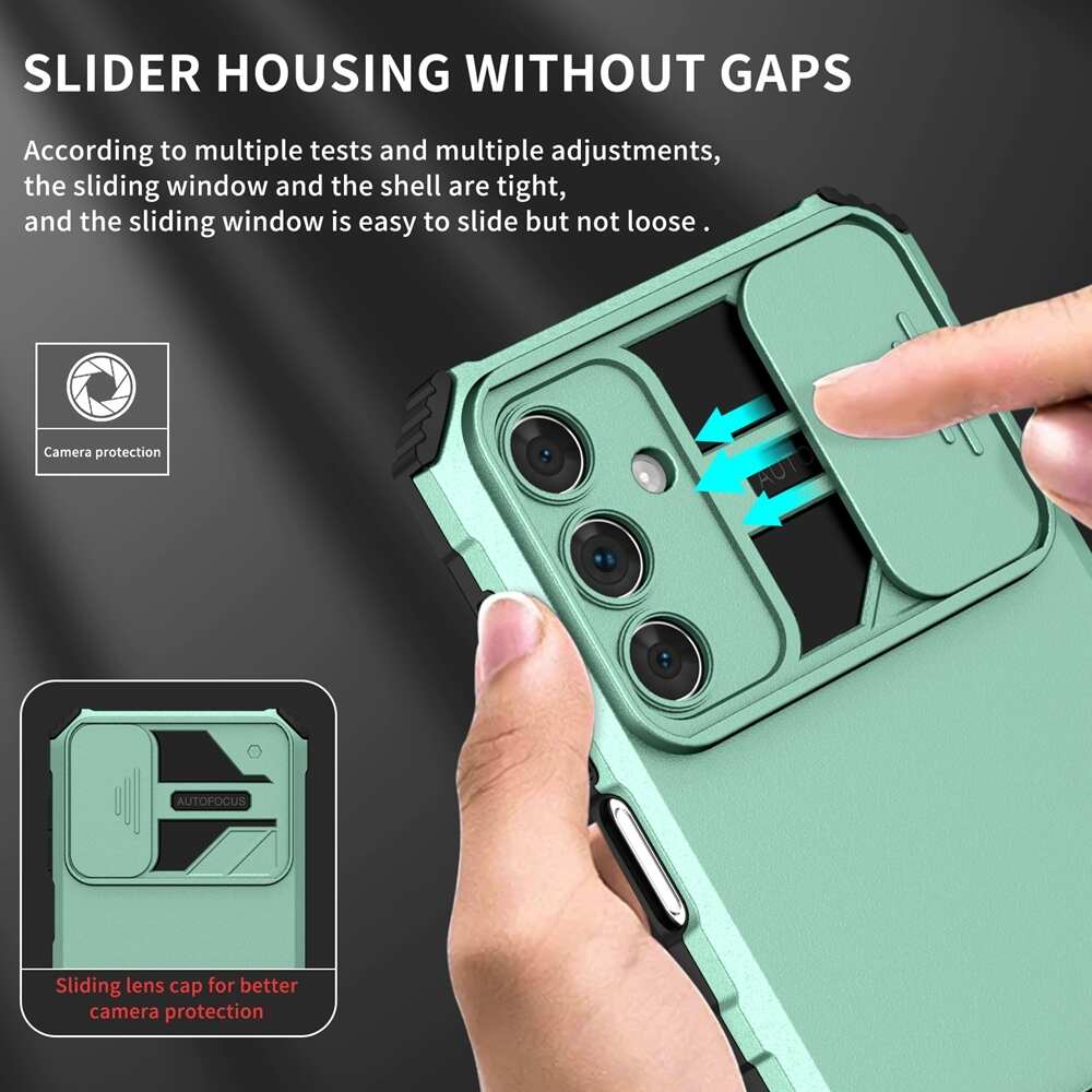 Samsung Galaxy A15 5G Case Sliding Camshield - Light Green
