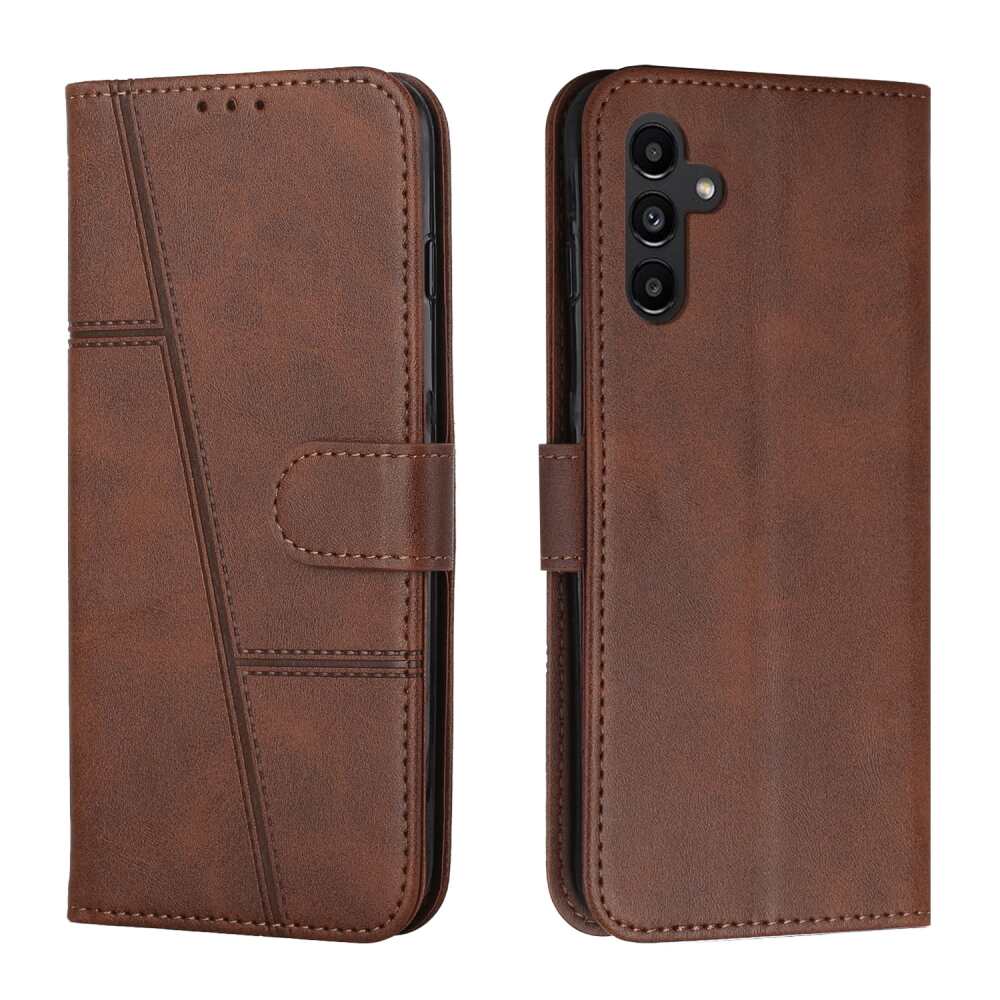 Samsung Galaxy A15 5G Case Stitching Calf Texture - Brown
