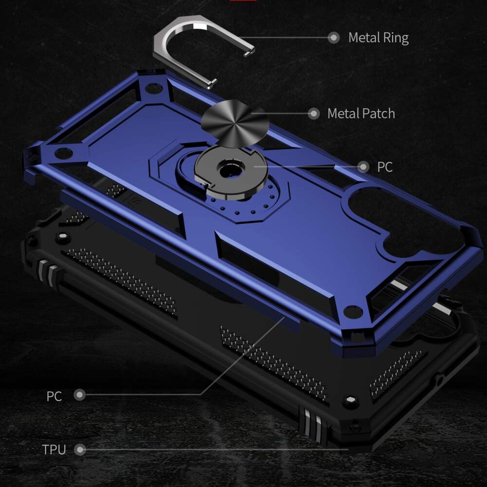 Samsung Galaxy A15 5G Case With Metal Ring Holder - Blue