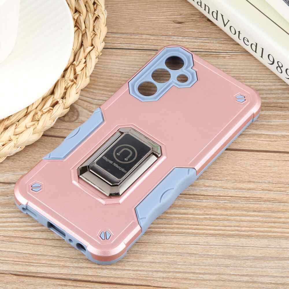 Samsung Galaxy A15 5G Case With Metal Ring Holder - Rose Gold