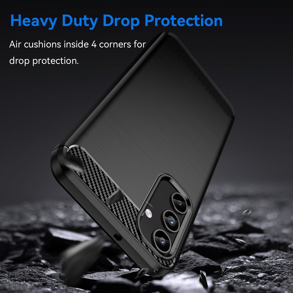 Samsung Galaxy A15 Case Brushed Carbon fibre texture - Black