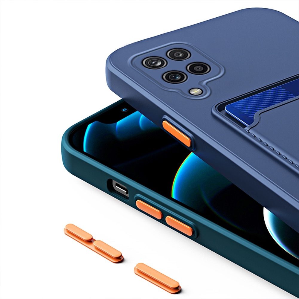 Samsung Galaxy A22 4G Case With Card Slot Made With TPU - Dark Blue